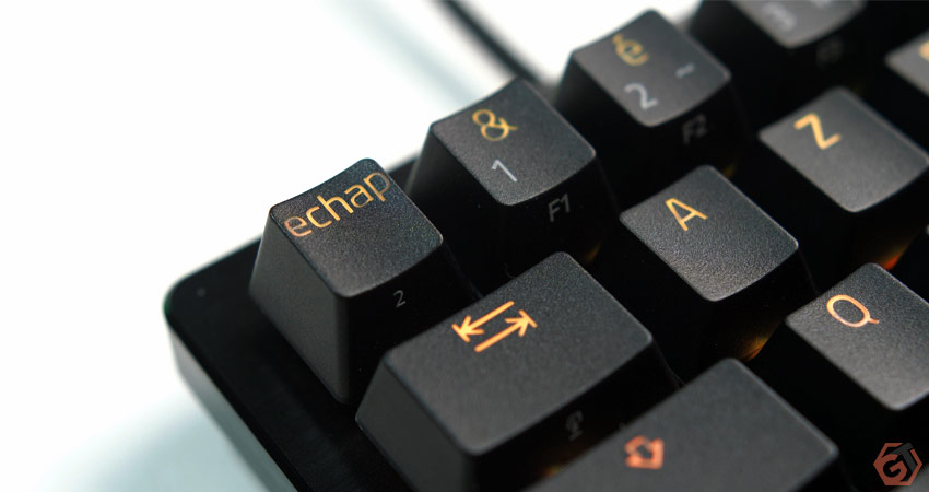 Zoom sur la police des touches du clavier