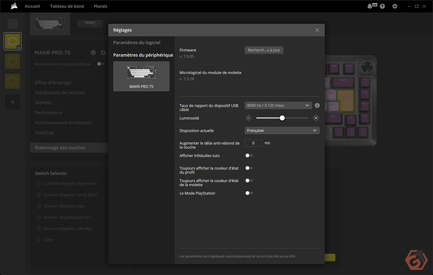 Paramétrage Corsair iCUE