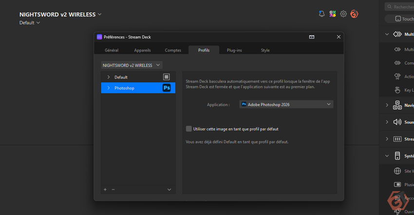 Gestion des profils Elgato