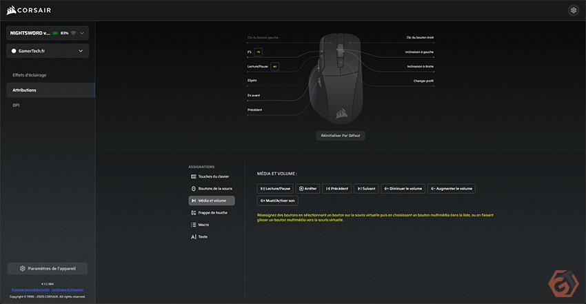 Mapping des boutons de la souris