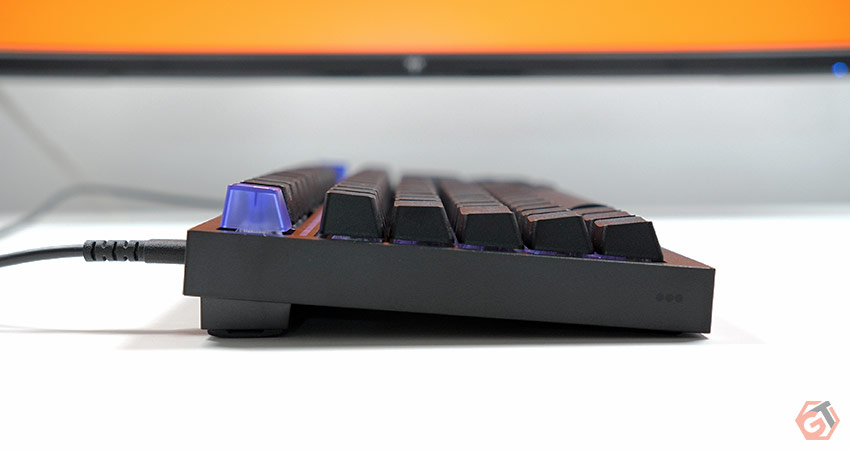 Vue de profil du clavier