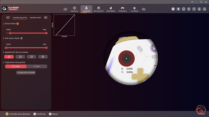 Paramétrage des joysticks TMR