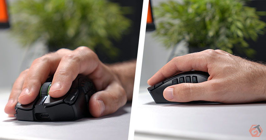 Prise en main de la souris en palm grip